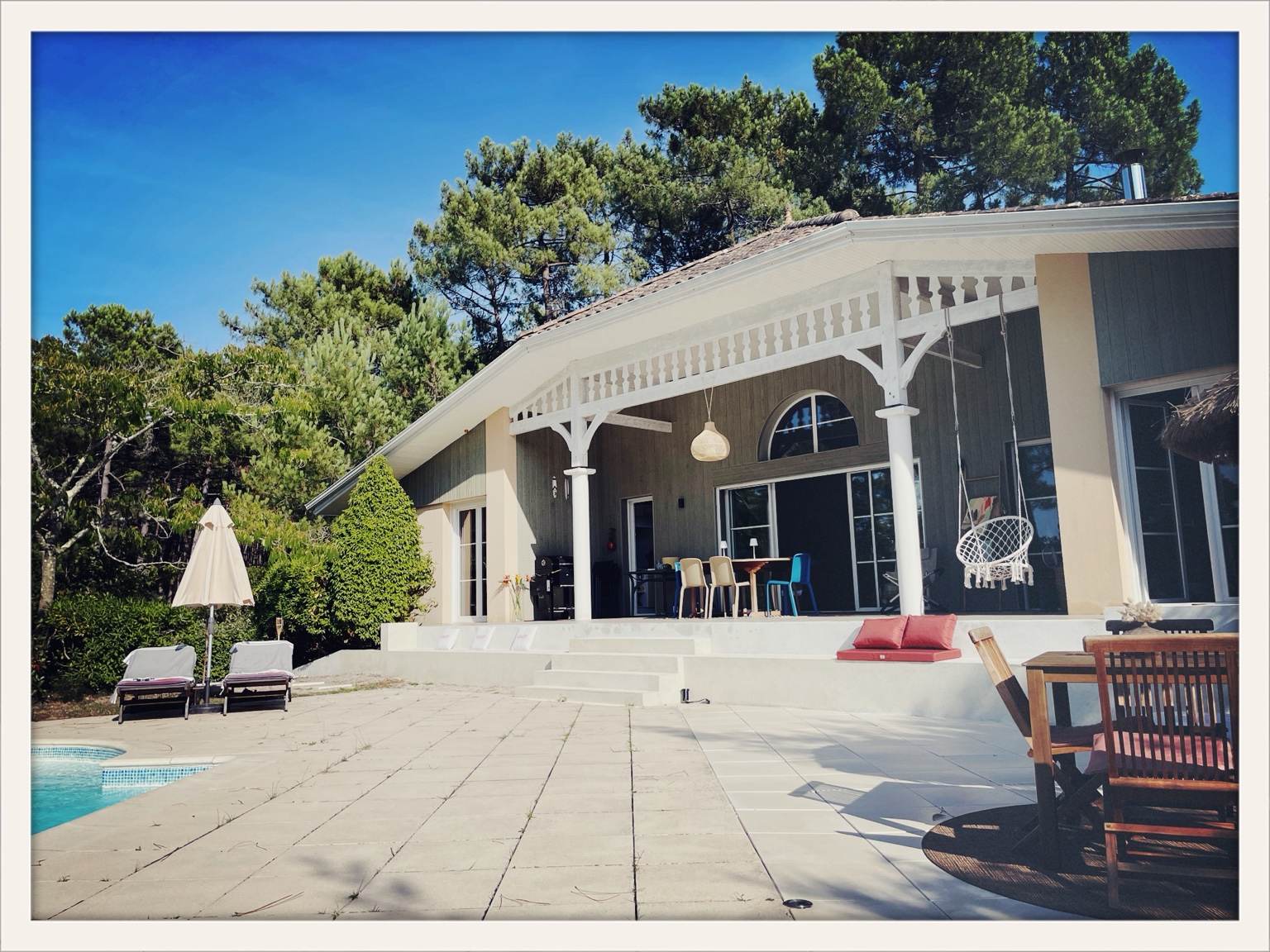 Villa Lacanau, terrasse et piscine